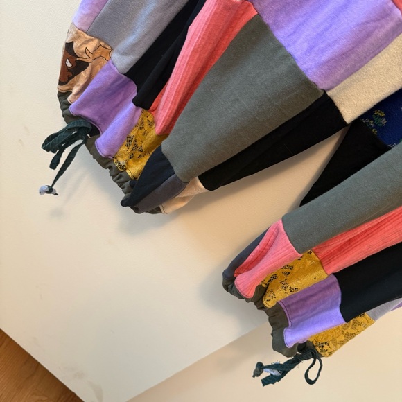 Colorful Patchwork Pants Crazy Boho Hippie Festival Upcycled by Unbound Soul - Picture 12 of 12